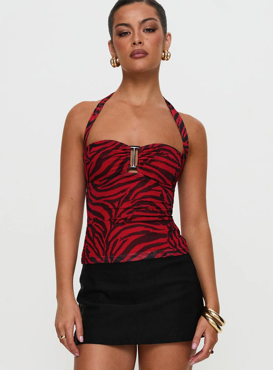 Red Zebra Top